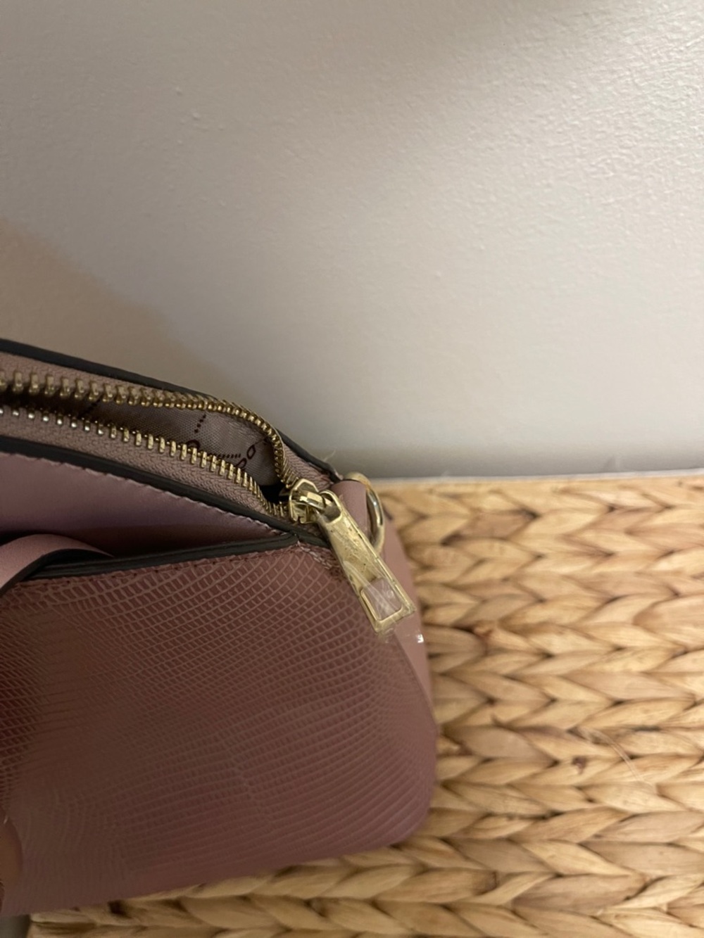 Aldo Blush Textured Dome Satchel with Gold Accents - Picture 3 of 5